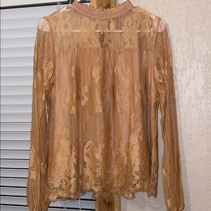 Rose colored long sleeve blouse